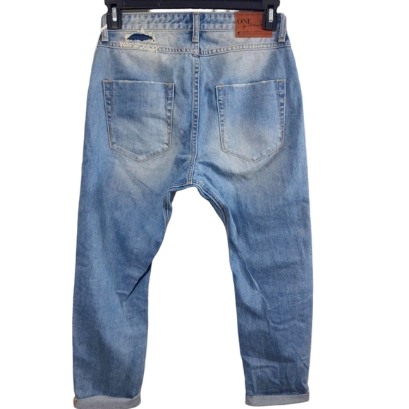 New One Teaspoon Distressed Lonely Boy Cropped Jeans - Picture 9 of 10